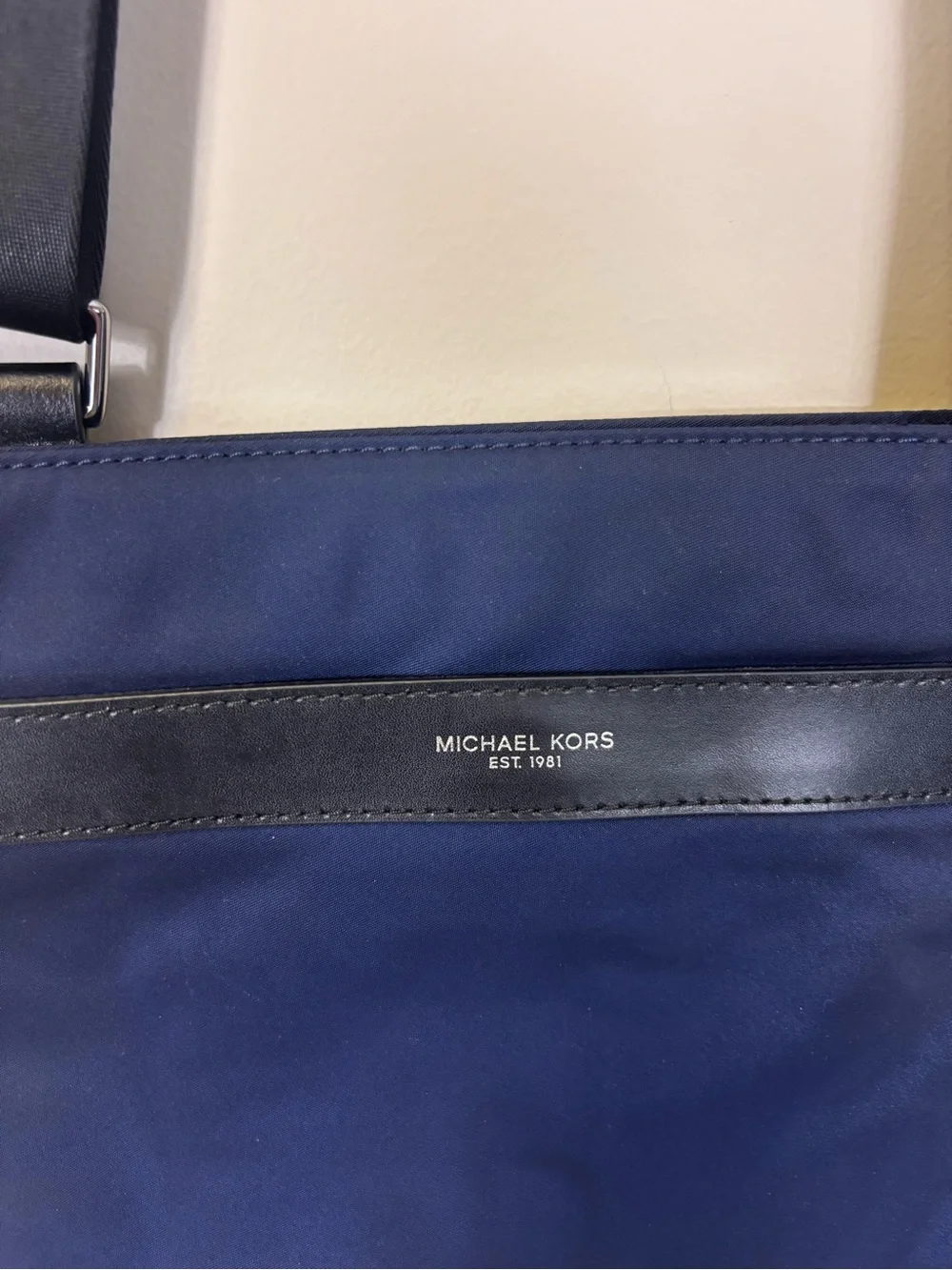 Michael Kors Navy Nylon and Black Crossbody Bag